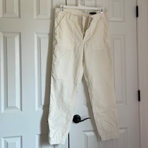 Banana Republic White Corduroy Joggers, 16L
